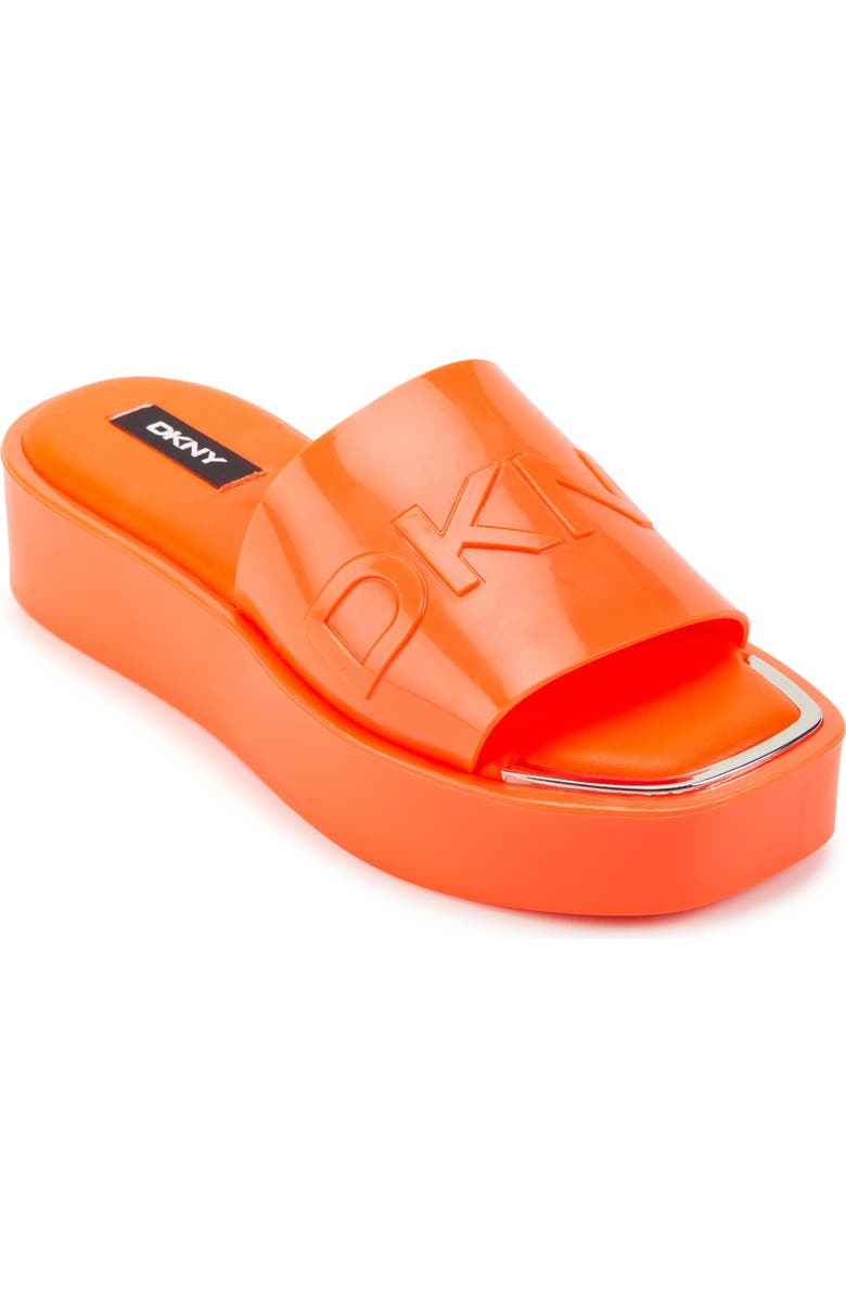 DKNY Laren Platform Slide Sandal, Main, color, Orange