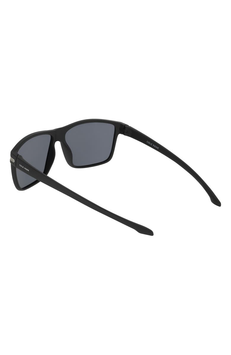 Cole Haan 62mm Rectangle Polarized Sunglasses, Alternate, color, Black