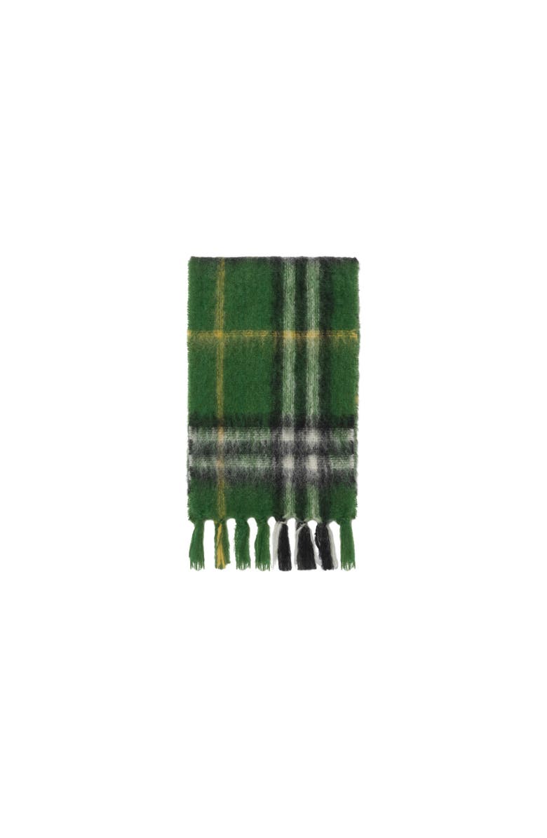 Burberry Check Mohair Wool Scarf, Alternate, color, Leaf