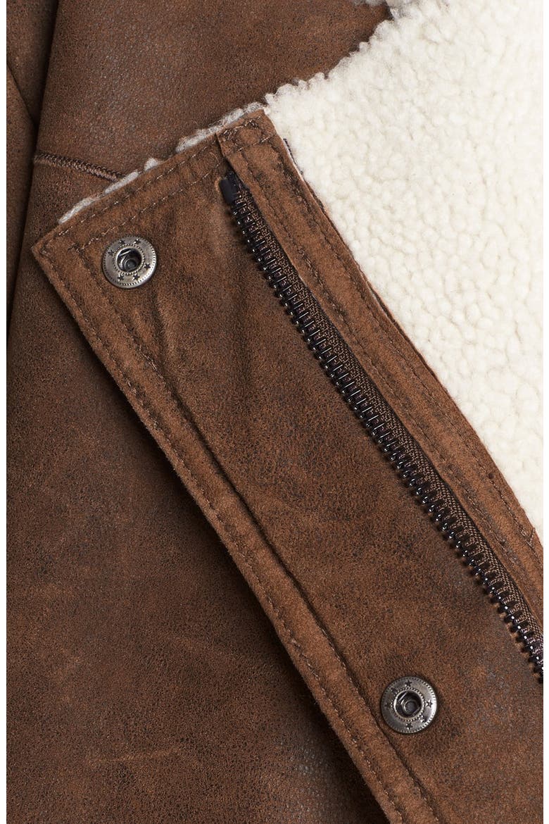 'Datyah' Genuine Lamb Shearling Jacket, Alternate, color, BROWN