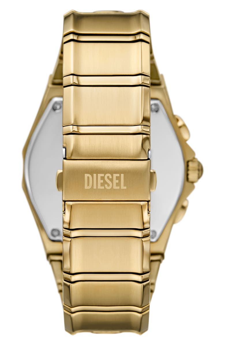 DIESEL<sup>®</sup> D-Curve Goldtone Chronograph Bracelet Watch, 48mm, Alternate, color, Gold
