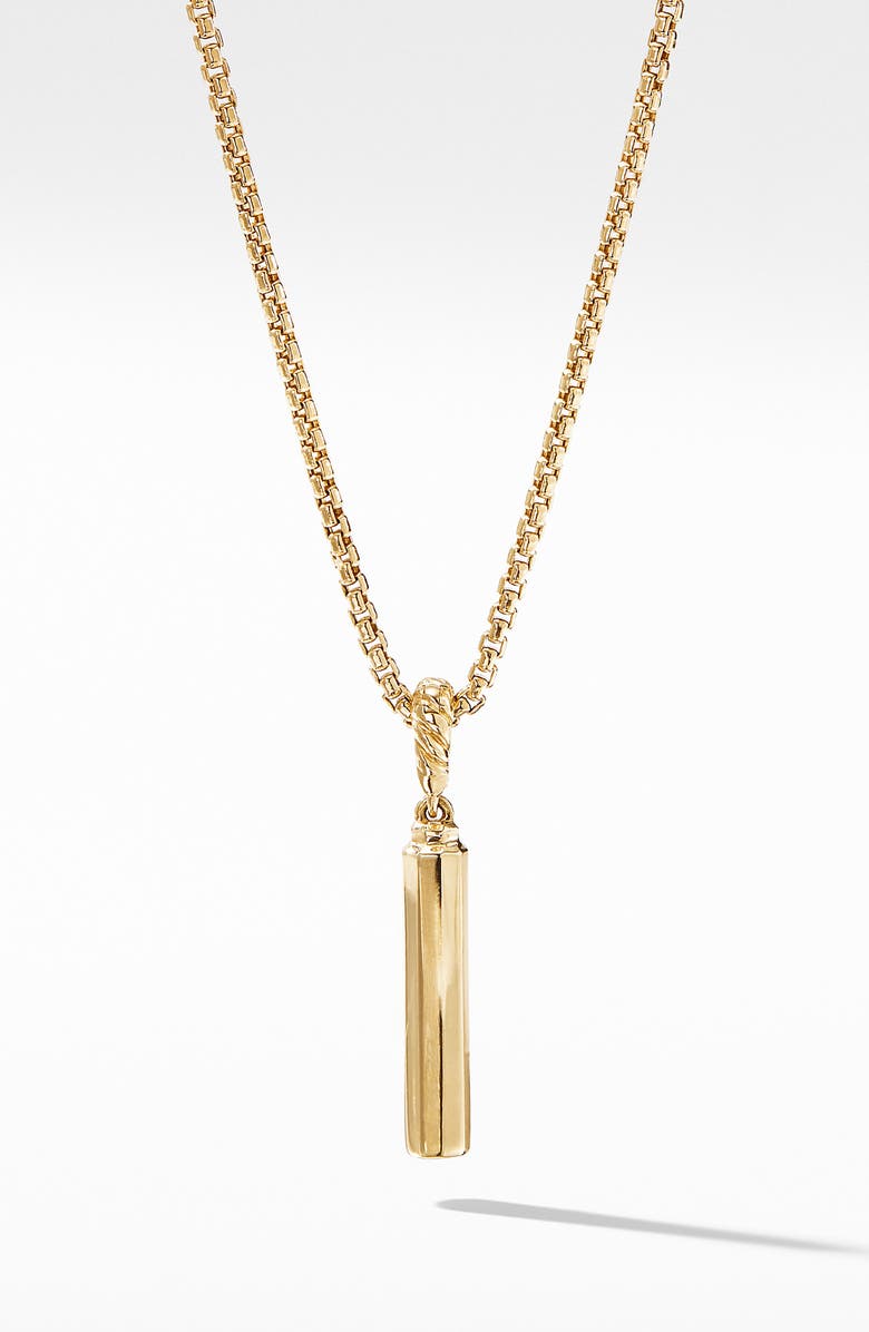 David Yurman Barrel Amulet in 18K Yellow Gold with Diamonds, 20mm, Alternate, color,