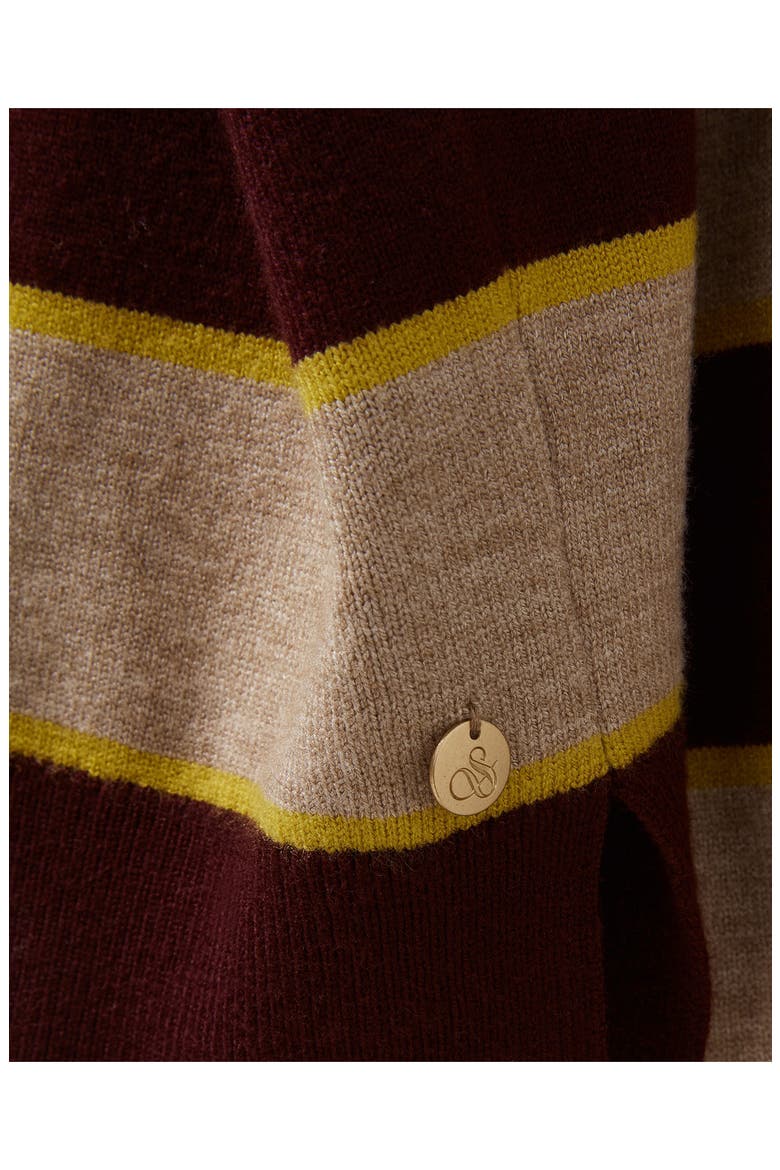 Stripe Crop Sweater, Alternate, color, WINETASTING/ HEATHER BROWN