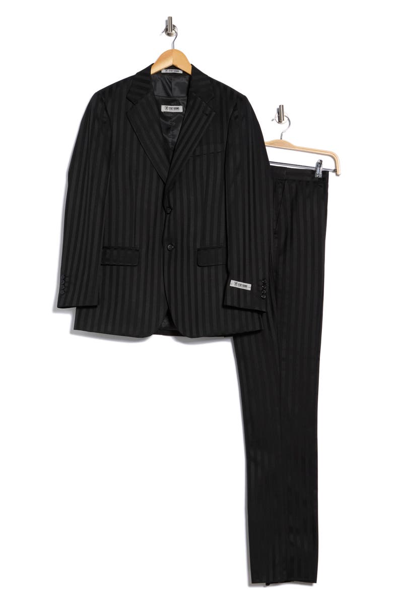 ZEGARIE Stripe 3-Piece Suit, Alternate, color, Black