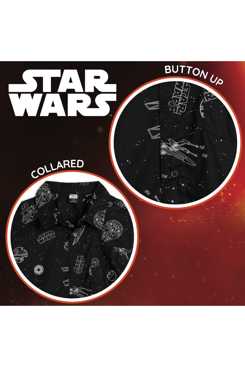 Short Sleeve Button-down Shirt (toddler, Little Kid & Big Kid), Alternate, color, Space Black