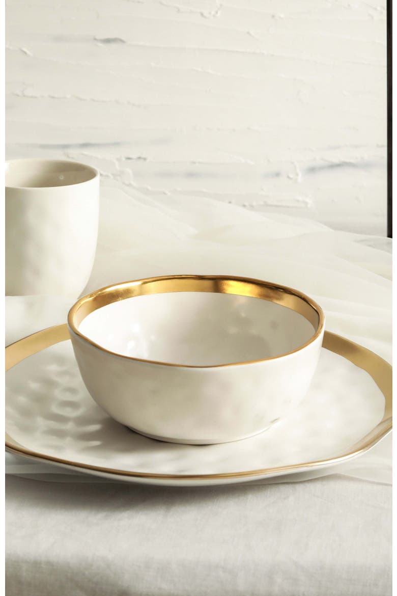 Florian Porcelain 16-Piece Dinnerware Set, Alternate, color, White