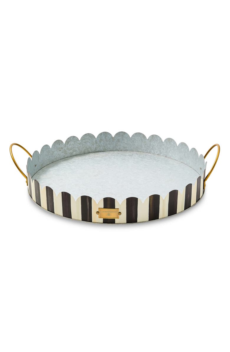 MACKENZIE CHILDS Courtly Stripe Set of 2 Serving Trays, Alternate, color, Black