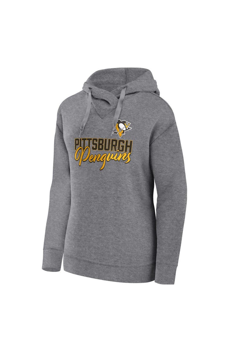FANATICS Women's Fanatics Branded Heather Gray Pittsburgh Penguins Script Favorite Pullover Hoodie, Alternate, color,