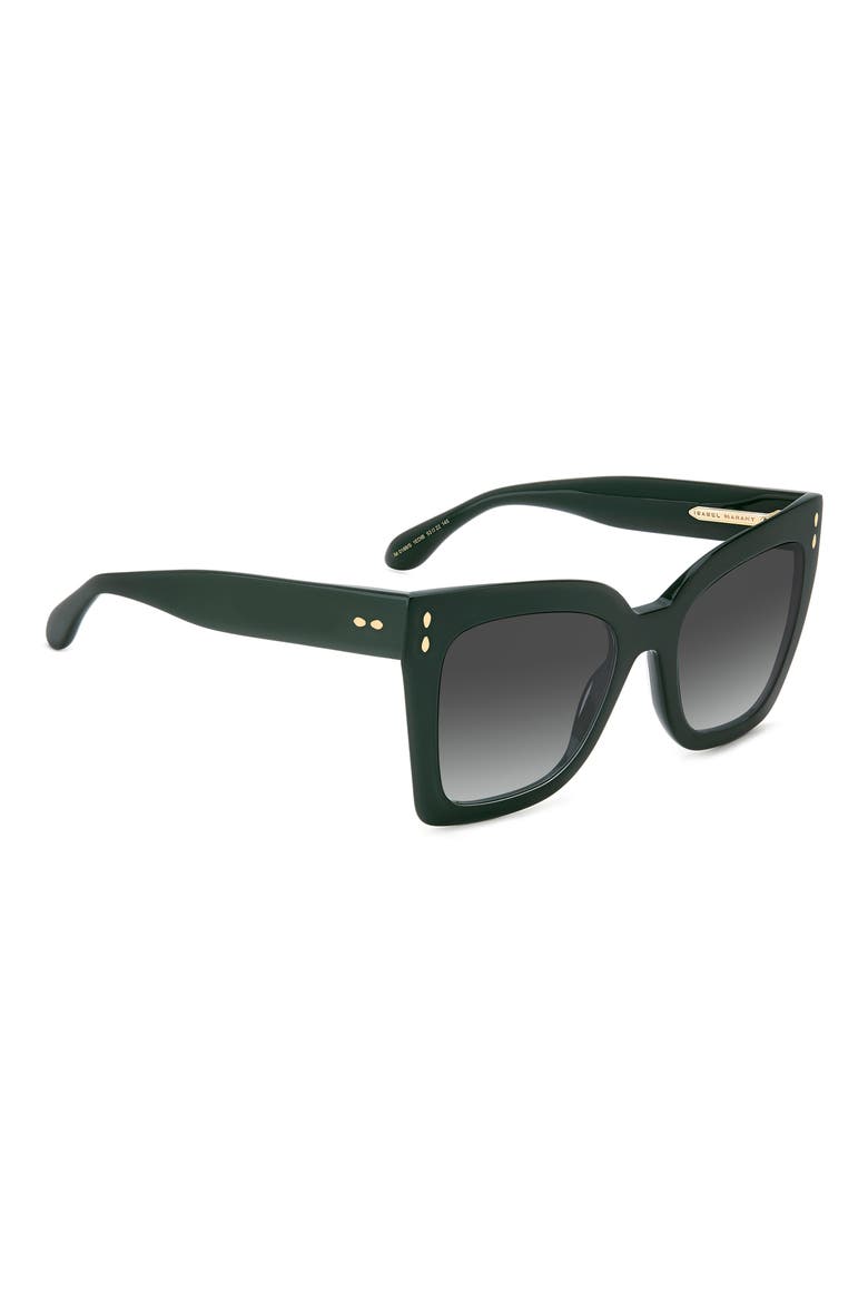 53mm Butterfly Sunglasses, Alternate, color, GREEN/ GREY GREEN