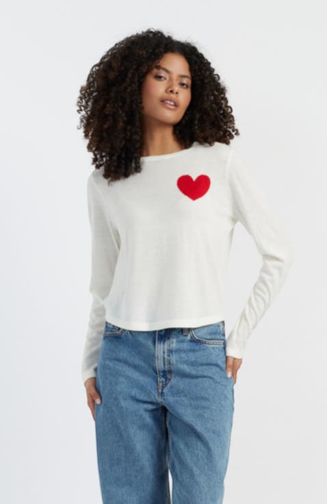 Pure Merino Heart Breton Sweater