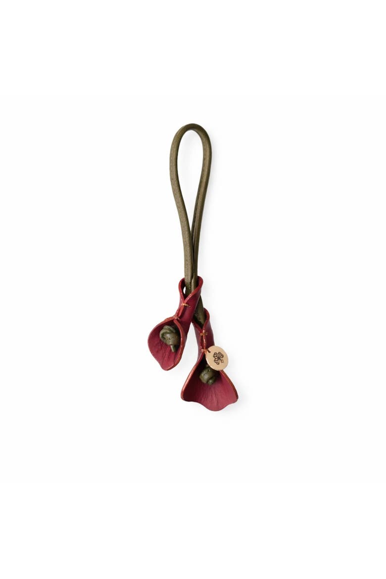 Grace Leather Bag Charm, Main, color, Cognac