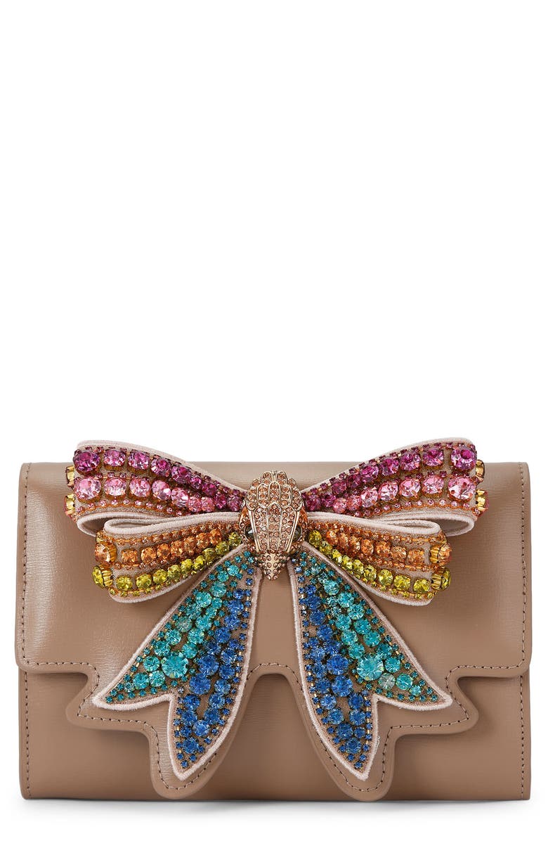 Kurt Geiger London Shoreditch Bow Leather Wallet on a Chain, Main, color, 