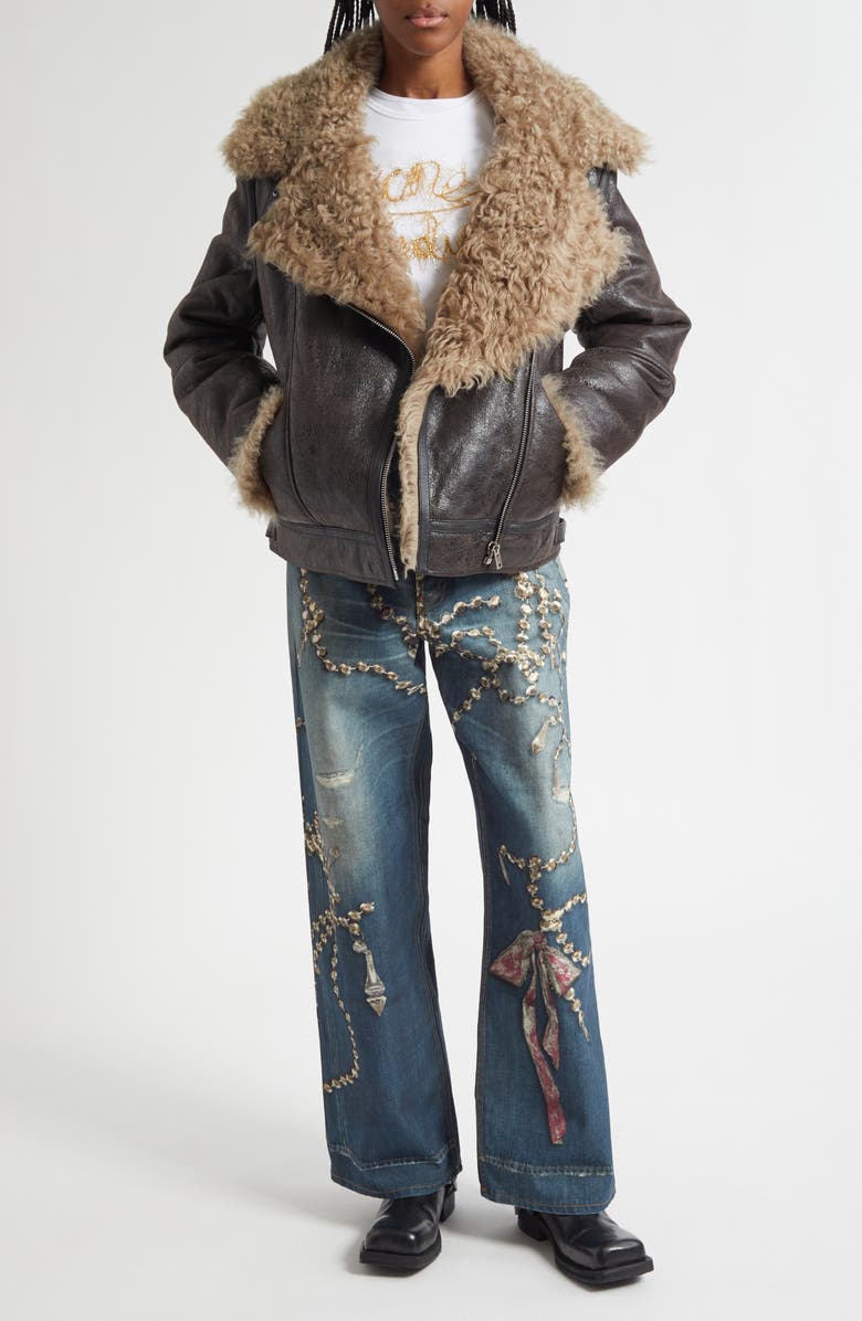 Acne Studios Gender Inclusive 1981 Loose Fit Trompe l'Oeil Jeans, Alternate, color, Mid Blue