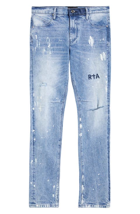 Clayton Paint Splatter Ripped Skinny Jeans