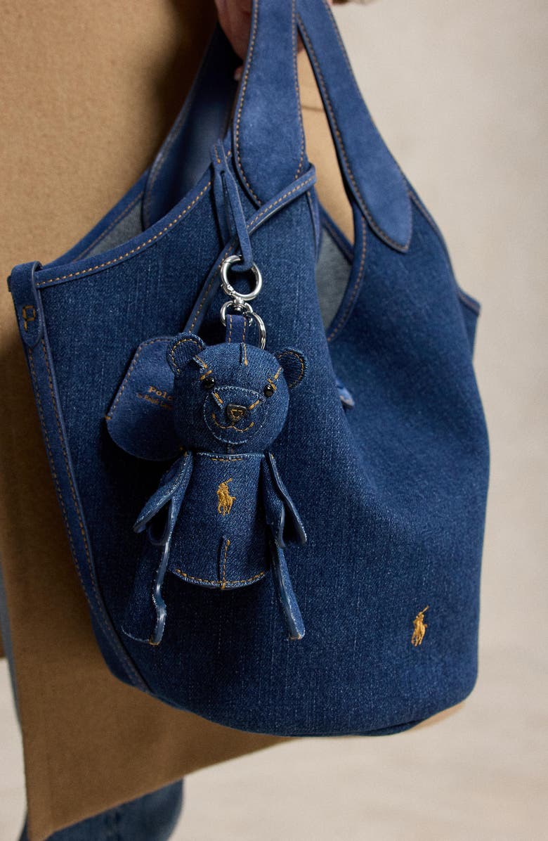 Polo Ralph Lauren Denim Bear Charm, Alternate, color, Blue