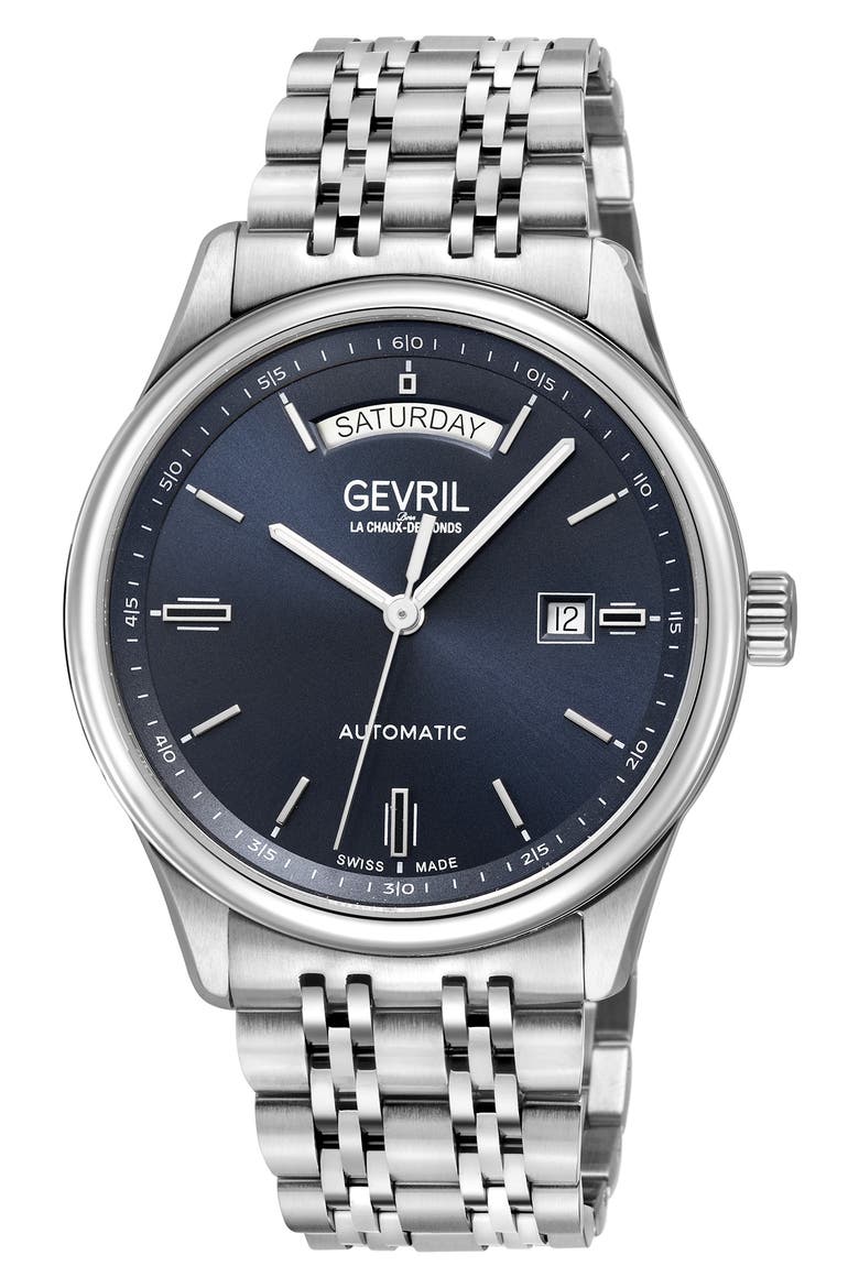 Excelsior Automatic Bracelet Watch, 42mm, Main, color, SILVER
