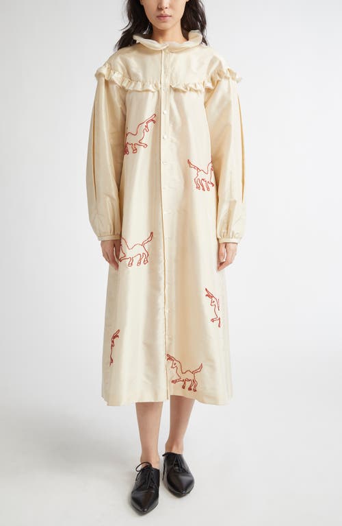 MERUERT TOLEGEN MERUERT TOLEGEN GOAT BEADED RUFFLE TAFFETA COAT