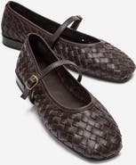 Forever & Always Shoes Yevora Leather Woven Strap Ballet Flat