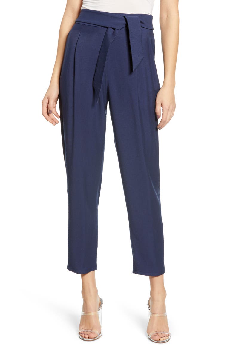 Tie Front Pant, Main, color, NAVY PEACOAT