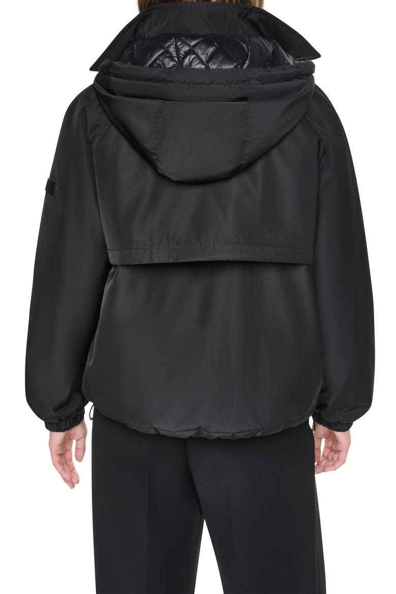 Hooded Short Padded Jacket, Alternate, color, BLACK