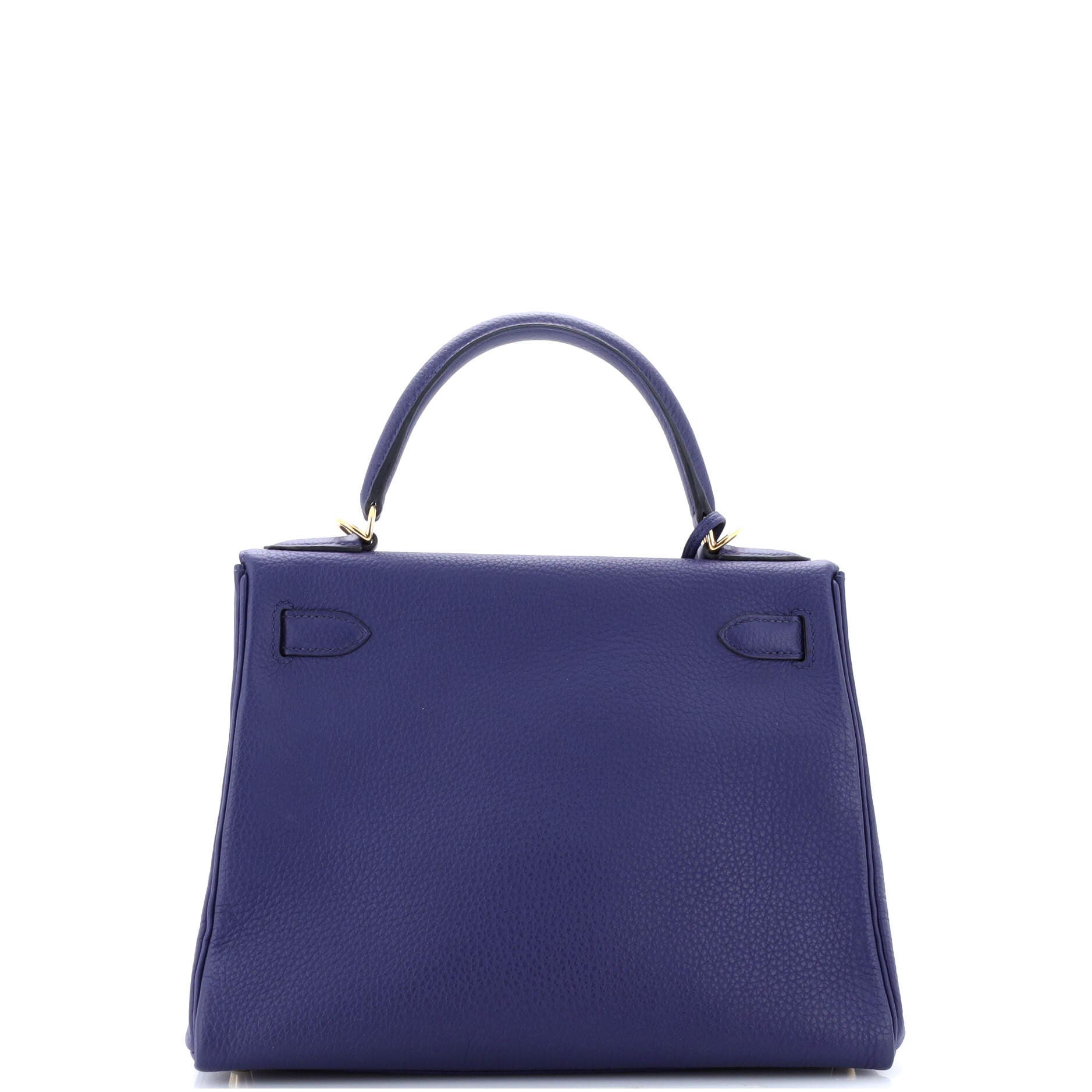 Pre-Owned Hermes Kelly Handbag Blue Togo with Gold Hardware 28, Alternate, color, 