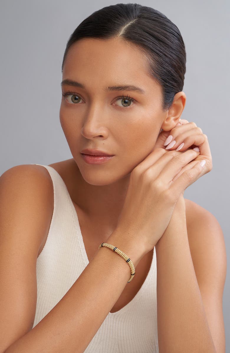 LAGOS Black Caviar Ceramic Station Bracelet, Alternate, color, Gold