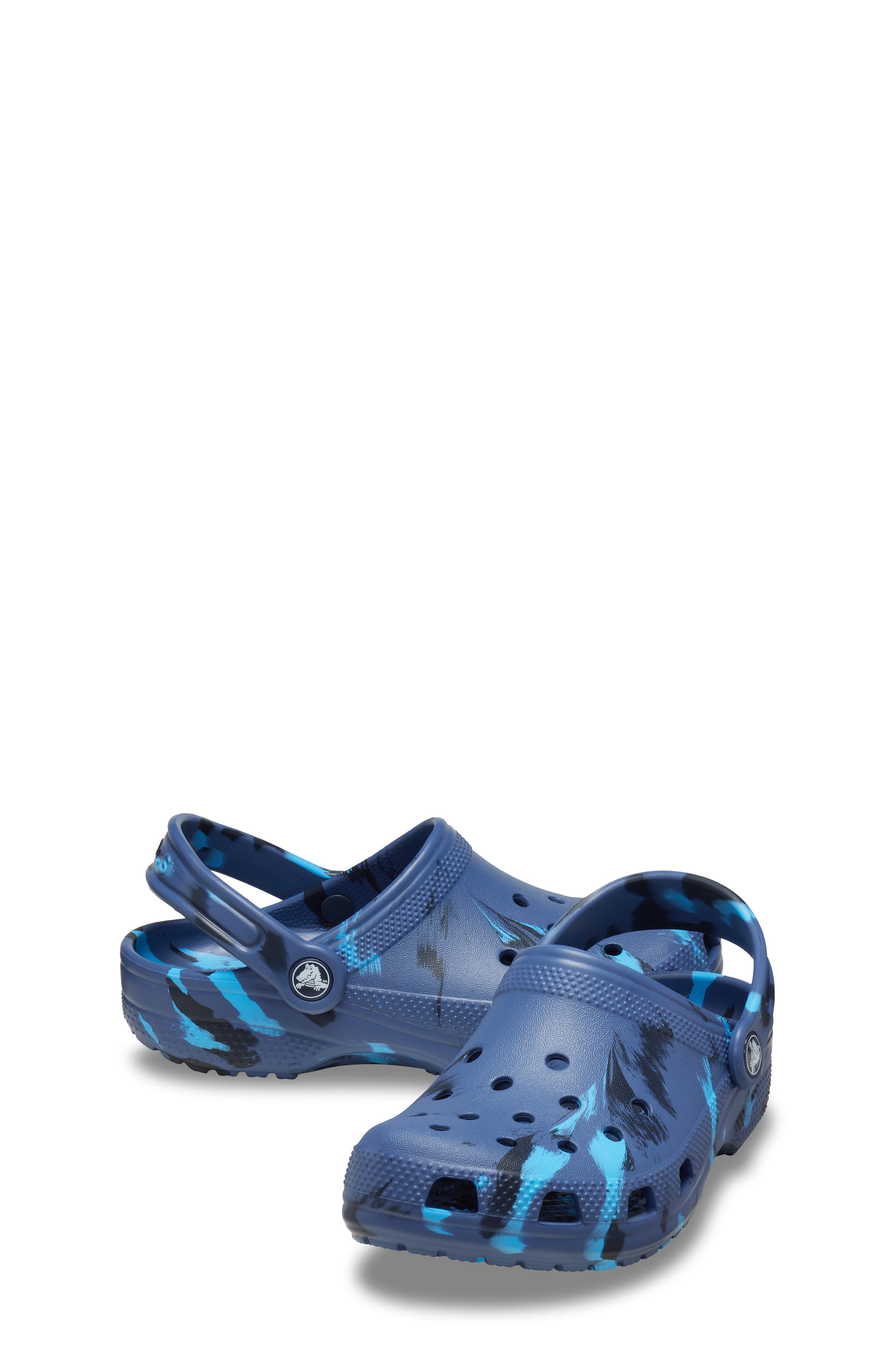 CROCS Kids' Classic Marbled Clog, Alternate, color, Nvy/Mlt