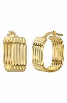 Bony Levy 14K Gold Ribbed Hoop Earrings