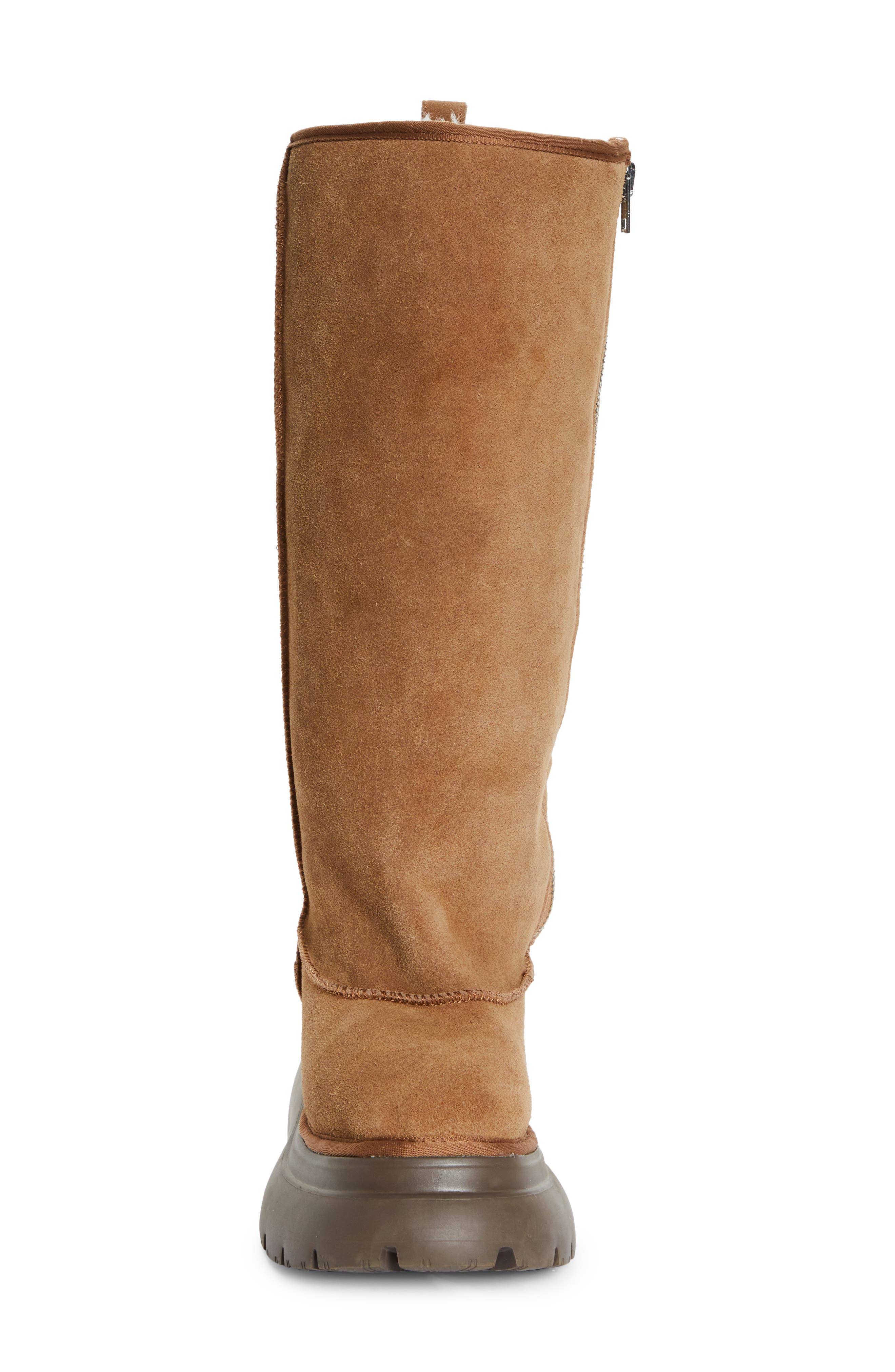 R13 Chunky Sole Tall Genuine Shearling Boot, Alternate, color, 