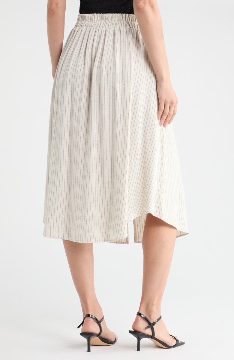 Renee C Stripe Tie Waist Midi Skirt, Alternate, color, Linen