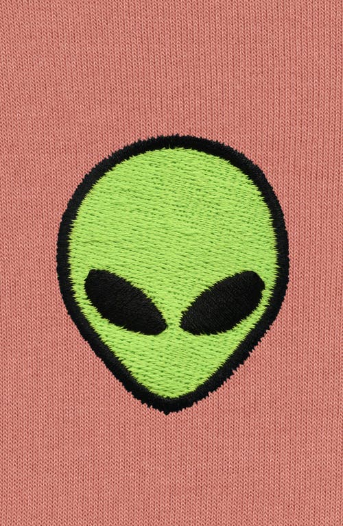 Dalix Alien Cropped Fleece Hoodie In Mauve
