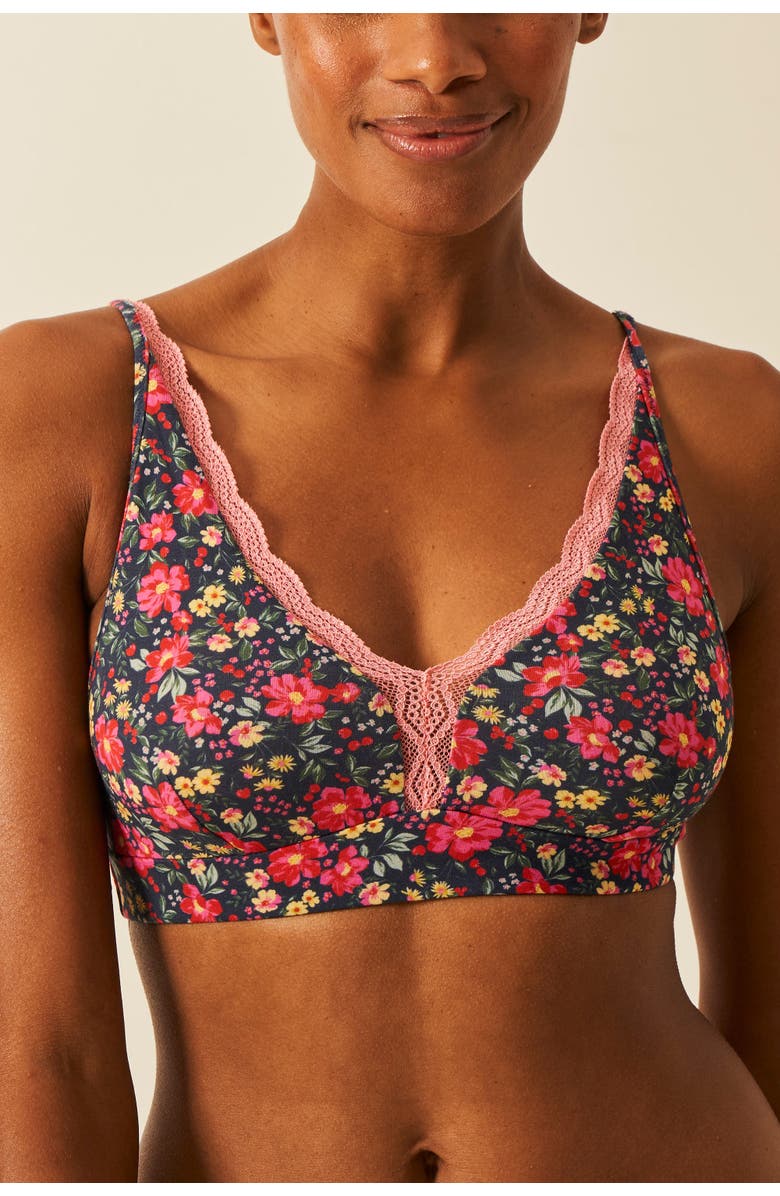 Stripe & Stare The Lace Plunge & Original Knicker Set, Alternate, color, Cherry Bloom