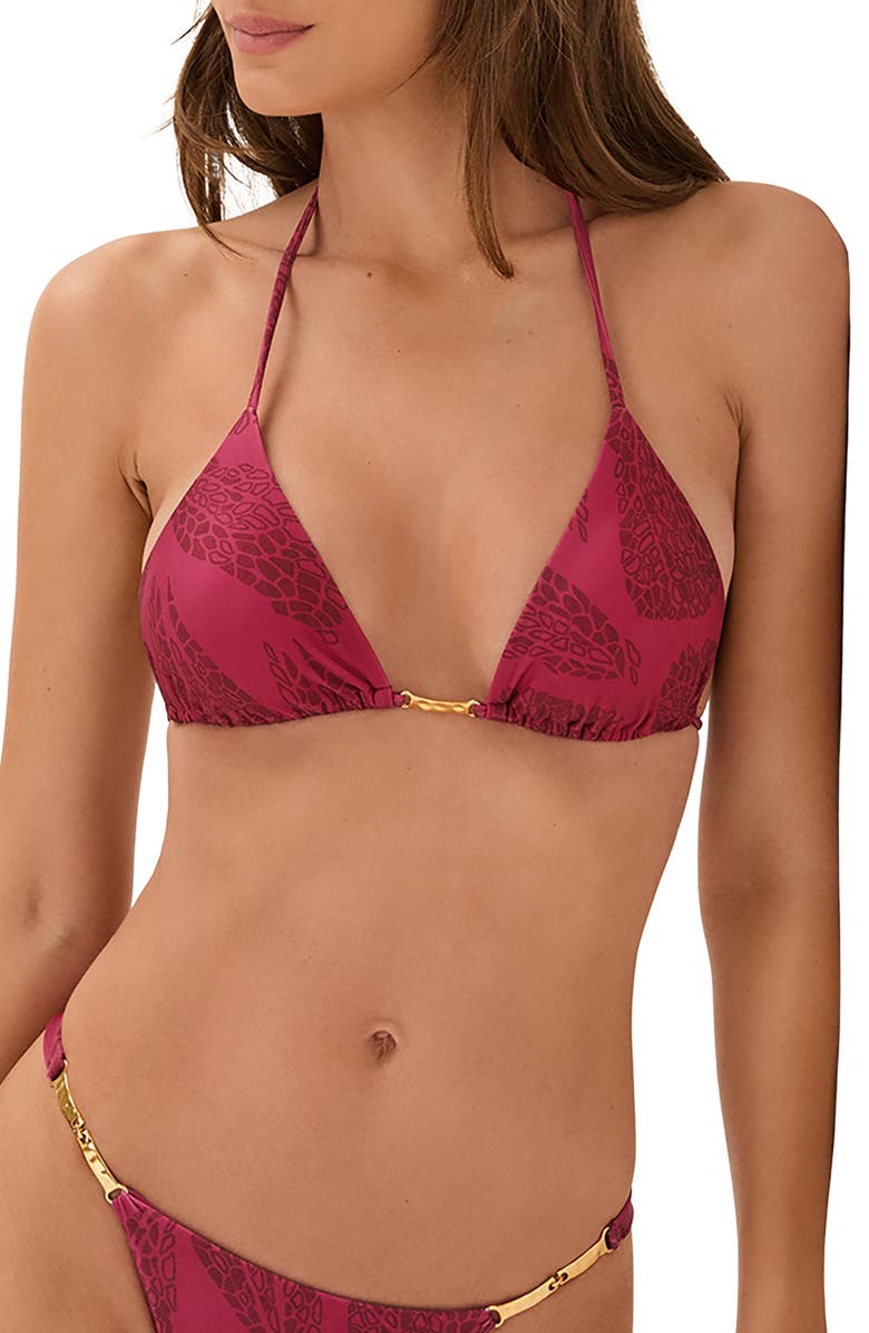 ViX Paula Hermanny Roseate Candice Triangle Bikini Top, Main, color, Pink Multi