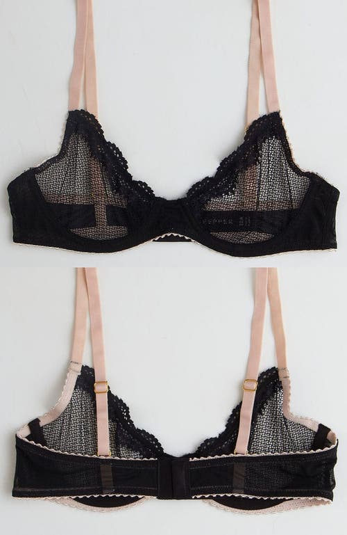 Pepper Signature Unlined Demi Bra In Black