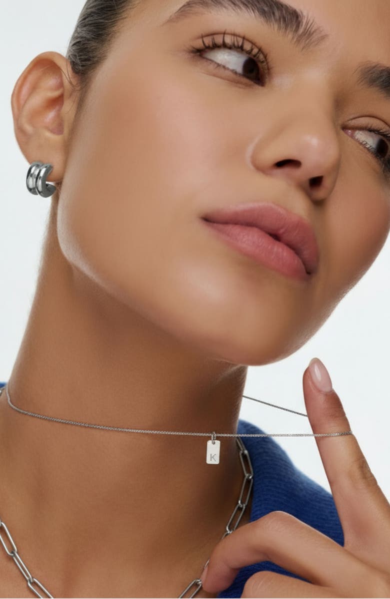 Oak & Luna Willow Initial Tag Necklace - 925 Sterling Silver, Alternate, color, Letter G