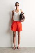 COS Pleated Belted Linen Shorts