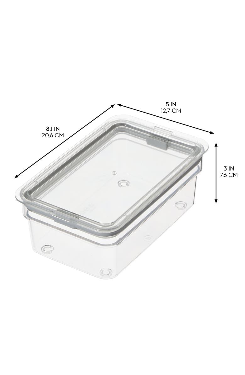 iDesign Medium Food Storage Bin with Airtight Lid - Set of 4 - Clear, Alternate, color, Clear