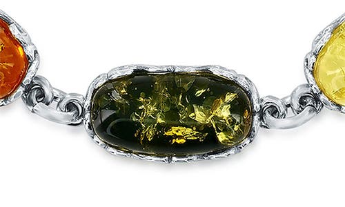 Simona Multicolored Amber Station Bracelet In Multi