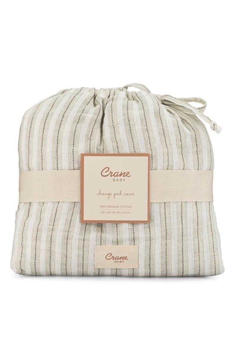 CRANE BABY Avery Cotton Muslin Changing Pad Cover, Alternate, color, White