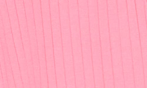 Renee C Tie Front Rib Knit Top In Pink