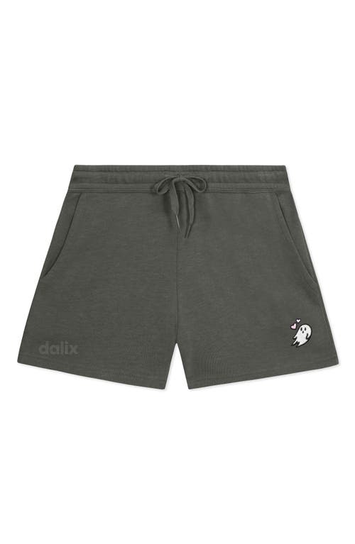 Dalix Womens Heartly Ghost Midweight Washed Fleece Shorts In Gray