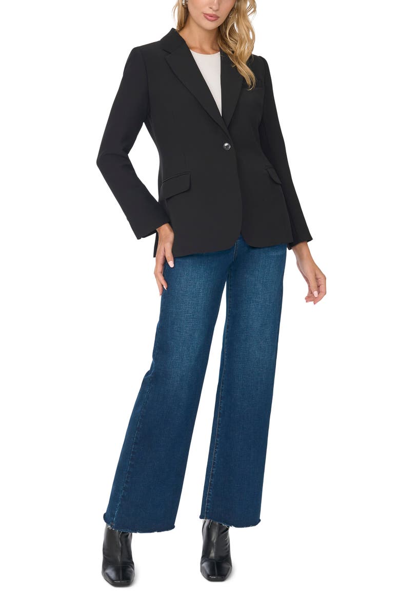 One Button Blazer, Alternate, color, RICH BLACK