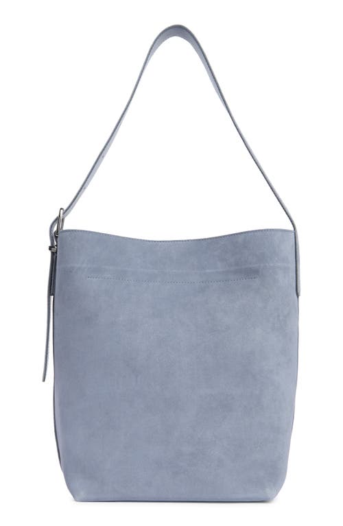 Madewell Essentials Suede Bucket Bag In Blue