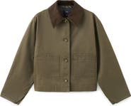 MANGO Corduroy Collar Denim Barn Jacket