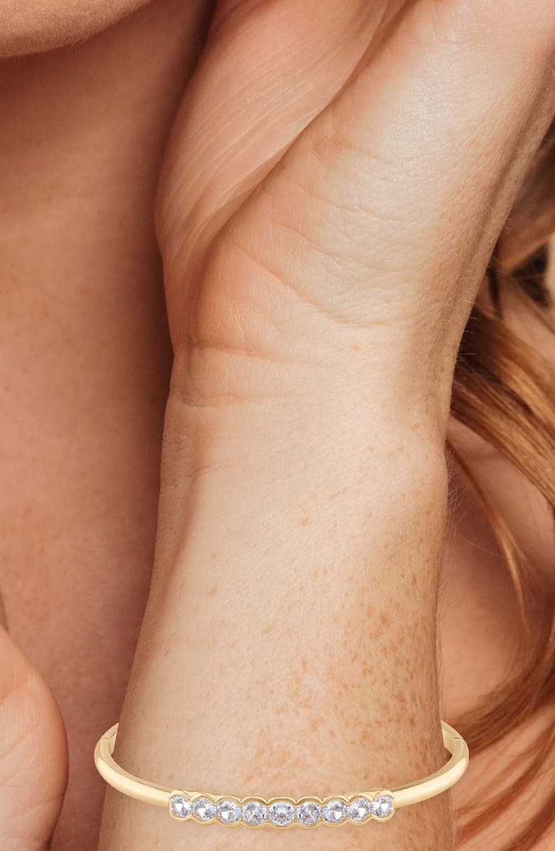 JARDIN Crystal Inlay Bangle Bracelet, Alternate, color, Clear Gold