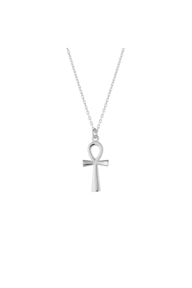Sterling Silver Egyptian Ankh Necklace, Main, color, Silver