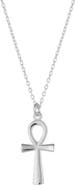 Spero London Sterling Silver Egyptian Ankh Necklace