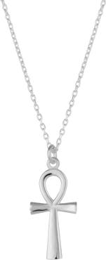 Spero London Sterling Silver Egyptian Ankh Necklace
