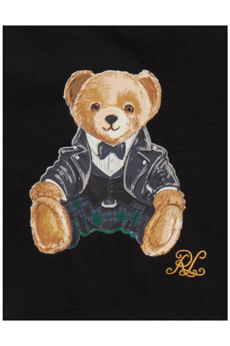 Kids' Polo Bear Tee & Plaid Fleece Pant Set, Alternate, color, REFINED NAVY