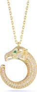 SPHERA MILANO Pavé Cubic Zirconia Panther Pendant Necklace